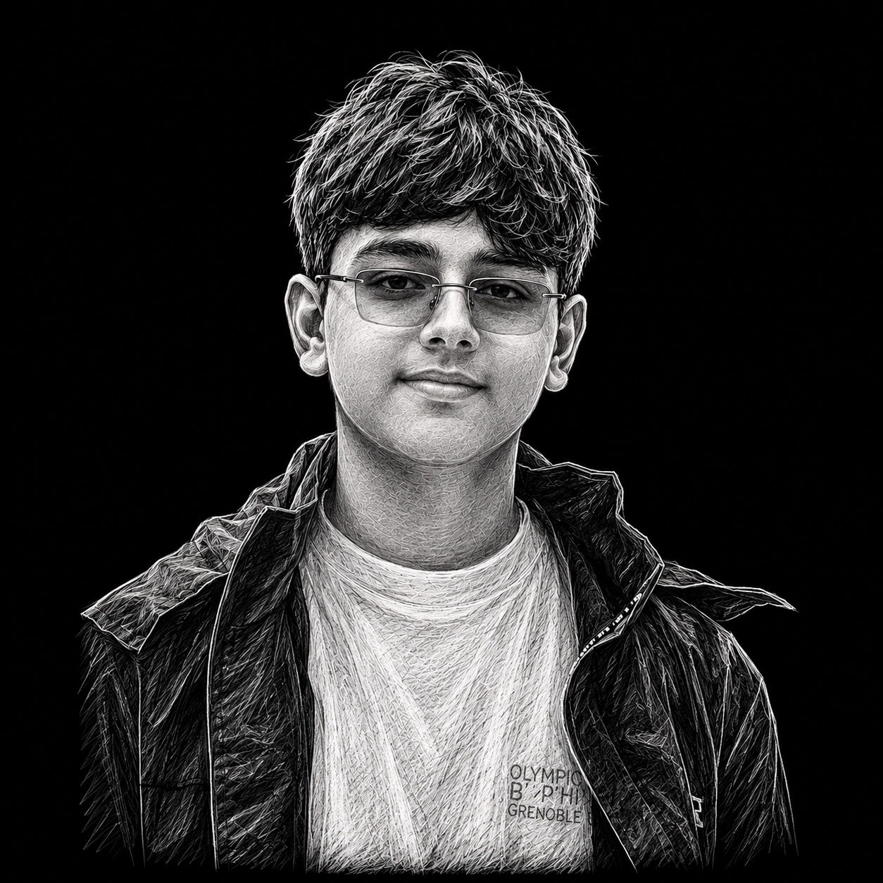 Romir Patel — pencil portrait
